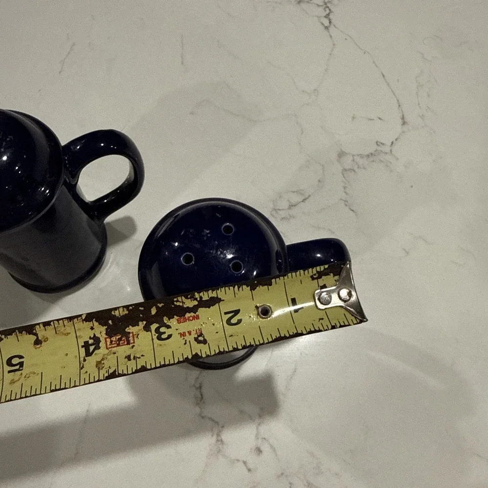 Cobalt Blue Ceramic Salt Pepper Shaker 4.75